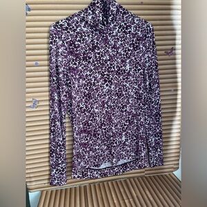 Lands' End Purple Patterned Long Sleeve Top